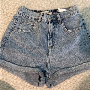 high waisted jean shorts